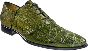 Mauri "Awesome" 3059 Money Green Crocodile Flanks / Ostrich Leg Shoes