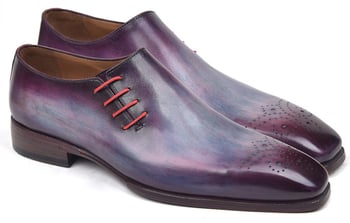 Paul Parkman ''901F89" Purple  Genuine Calfskin Leather Side Lace Plain Toe Shoes.