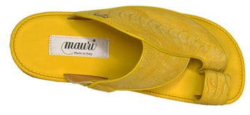 Mauri 1951 Yellow Genuine Ostrich Leg Sandals