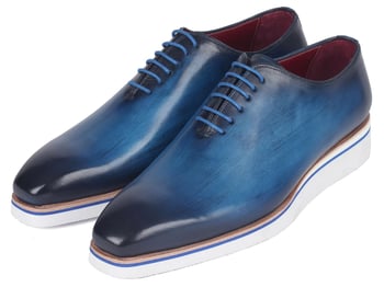 Paul Parkman Blue Men's Smart Whole Cut Casual Oxford Shoes 191-BLU