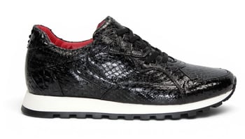 Fennix Italy 3538 Black Genuine Alligator / Snakeskin Sneakers