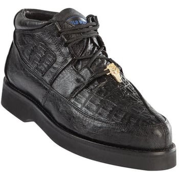 Wild West Black Genuine Caiman With Ostrich Casual Shoes 2ZA052805