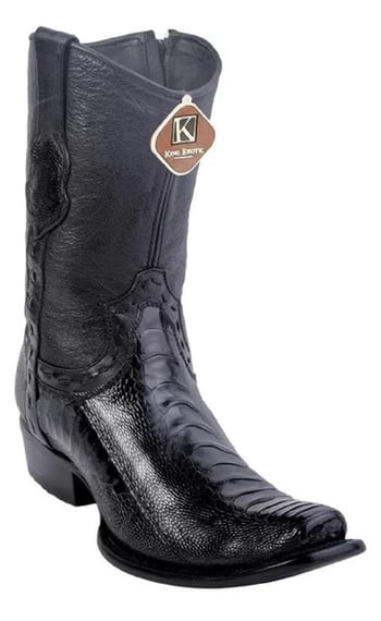 King Exotic Faded Brown Genuine Ostrich Leg Boots   Dubai Square Toe Cowboy Boots 479B0505