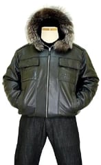 G-Gator Genuine Hornback Alligator Jacket With Fox Fur Trimming On Hood 2077/4