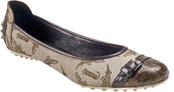 Mauri "Monterey" 7450 Sport Rust / Bone Genuine Baby Crocodile / Nappa Leather / Mauri Trigator Fabric Flats