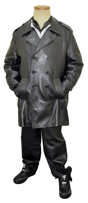 G-Gator Genuine Alligator / Leather Pea Coat 2090W