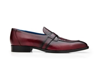 Belvedere "Tornado" Ant. Burgundy Genuine American Alligator and Italian Calf Slip-on Shoes R74.