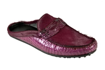 Mauri 3465 Burgundy Genuine Python / Pony Hair Half Shoes.