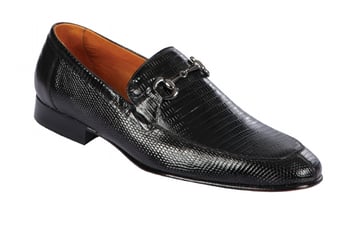 Lombardy Black Genuine Lizard Skin Horsebit Loafer Shoes ZLD010705.