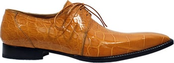 Mauri 53125 Light Rust Genuine All-Over Alligator Belly Skin Shoes.