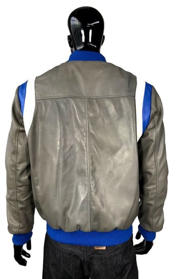 G-Gator Multi-Color Genuine Leather Button-Up Bomber Jacket 1040.