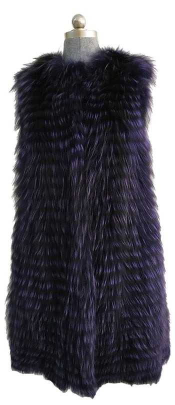 Winter Fur Ladies Purple Genuine Fox Fur Vest 18V08PP.