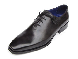 Paul Parkman 025 Black Genuine Leather Oxford Whole-Cut Shoes