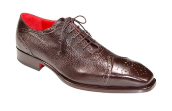 Emilio Franco "Bosco" Chocolate Genuine Italian Deerskin Leather Lace-Up Dress Shoes.