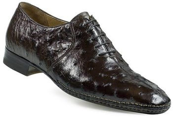 Mauri "1105" Black All-Over Genuine Ostrich Shoes