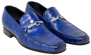 Mauri "Matrix" 4894 Burnished Chestnut Genuine Body Alligator Hand Painted Loafer Shoes.