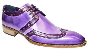 Duca Di Matiste "Saranno" Lavender/Purple Genuine Italian Calf Leather Lace-Up Dress Shoes.