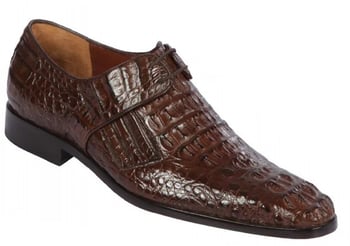 Los Altos Mens Brown Genuine Caiman Hornback Dress Shoes ZlM020207