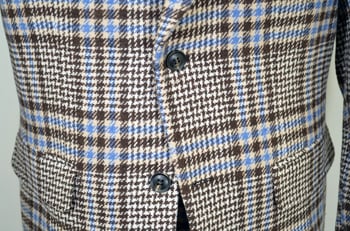 Thread & Stitch Brown / Blue / Beige Plaid Wool Modern Fit Suit BLZ210