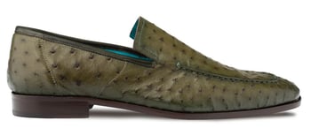 Mezlan Menor Olive Genuine Quill Ostrich Slip-On Loafer 50120-S.
