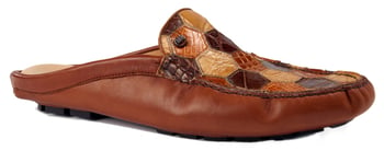 Mauri "3416" Cognac Genuine Nappa / Cognac-Dune-Camel Body Alligator Half Shoes.