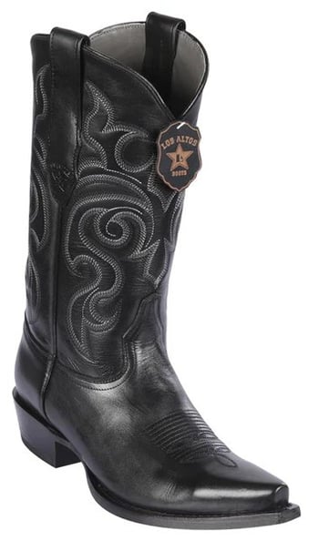 Los Altos Black Genuine Teju Lizard Snip Toe Cowboy Boots 943805