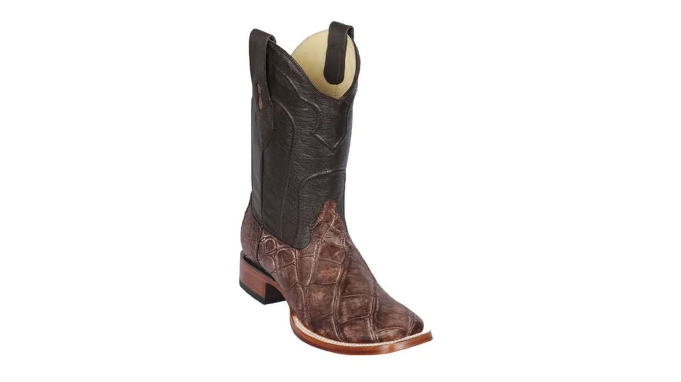 American Alligator Wide Square Toe Cowboy Boots
