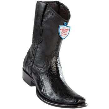 Wild West Black Genuine Ostrich Dubai Toe Cowboy Boots 279B0505