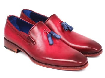 Paul Parkman ''5141BUR'' Burgundy Genuine  Leather Tassel Loafer