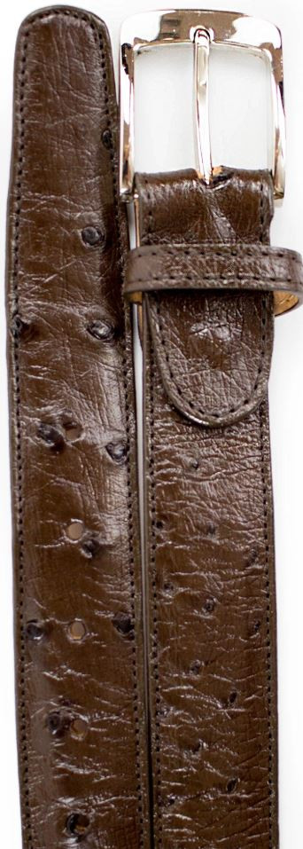 Belvedere 2001 Brown All-Over Genuine Ostrich Quill Belt.