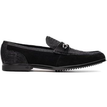 Marco Di Milano "Hugo" Black Genuine Ostrich Leg Loafer