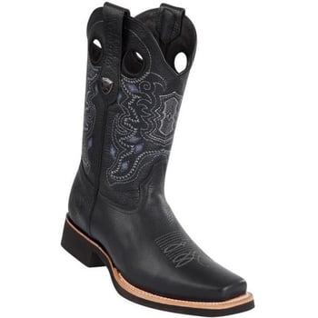 Wild West Black Genuine Leather Square Toe Cowboy Boots 2813E2705