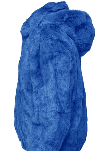 Winter Fur Men's Royal Blue Skin Rabbit Jacket With Detachable Hood M05R02RB.