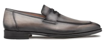 Mezlan Avenue 20910 Dark Grey Genuine Calfskin Penny Loafer.