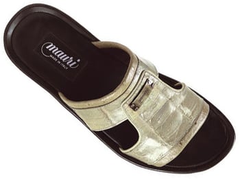 Mauri "Surfer" 1504 Bone Genuine Baby Crocodile/Ostrich Sandals