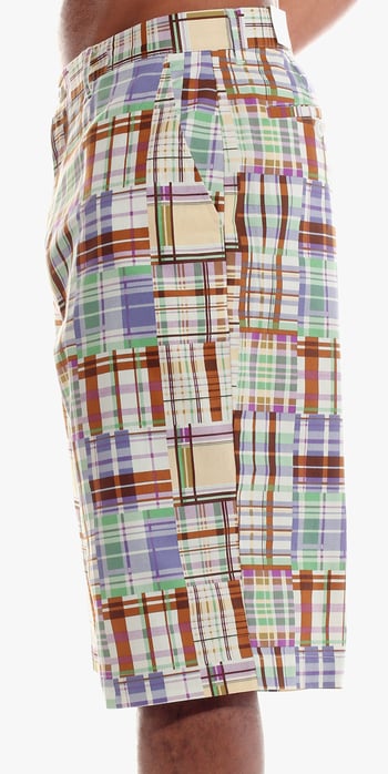 Stacy Adams White / Multi Color Plaid Classic Fit Cotton Cargo Shorts SA-201