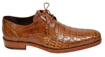 Mezlan "Anderson" Camel AllOver Genuine Crocodile Shoes With Crocodile Wrapped Tassels 13584-F