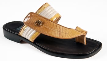 Mauri  1879/3 Light Rust / Beige Genuine Ostrich /  Nappa Sandals.