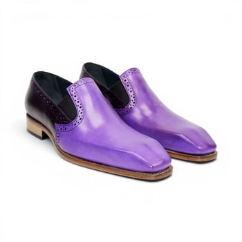 Duca Di Matiste Paliano Lavander / Purple Calf Leather Dress Shoes with Leather Sole