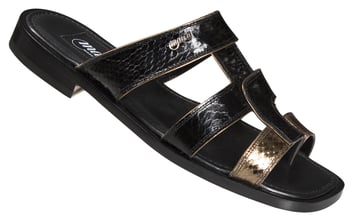 Mauri  "1750" Bronze / Black Genuine Snake Skin Sandals