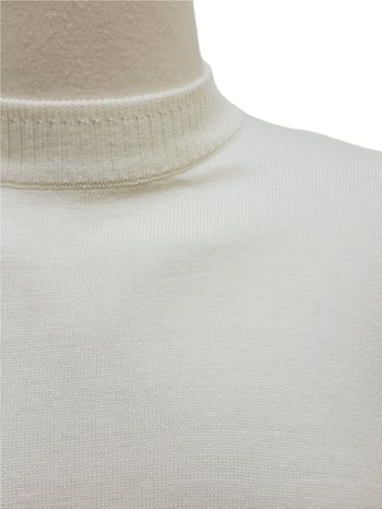 Bagazio Cream Cotton Blend Mockneck Sweater VT041