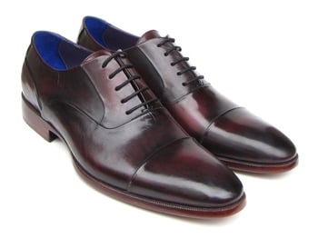 Paul Parkman 074 Black / Purple Genuine Leather Captoe Oxford Shoes