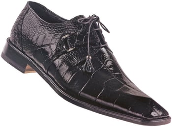 Mauri "Limo" 2223 Black Genuine Ostrich Leg / Genuine Alligator Shoes