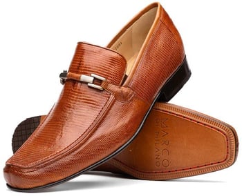 Marco Di Milano "Fabro" Cognac Genuine Lizard Loafer