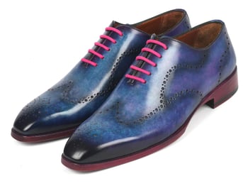 Paul Parkman Parliament Blue Genuine Leather Men's Wingtip Oxford Dress Shoes 741-PAR