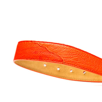 Marco Di Milano Alessio Belt Orange Genuine Ostrich Exotic Belt