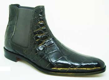 Mauri "2198" Charcoal Grey All-Over Genuine Body Alligator Boots