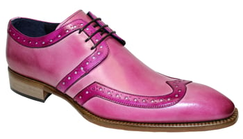 Duca Di Matiste "Saranno" Pink/Fuscia Genuine Italian Calf Leather Lace-Up Dress Shoes.