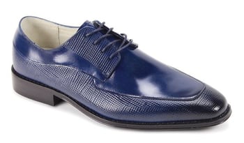 Giovanni Asher Cobalt Genuine Calfskin Derby Shoes
