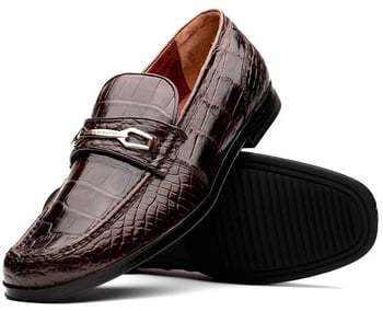 Marco Di Milano "Hugo" Brown Genuine Alligator Loafer